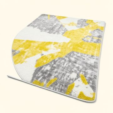 Ahaan Abstract White/Gray/Sunny Yellow Area Rug (synthetic illustration; no displayed measurements)