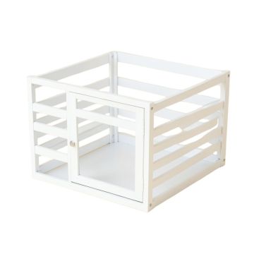 Cedar Bend Empty Furniture-Style Pet Crate - White