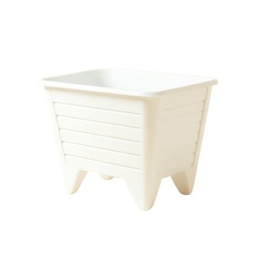 Shore Branch Empty Raised Planter - White