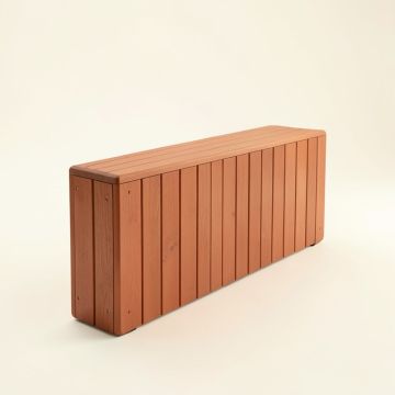 Maple Branch Narrow Outdoor Storage Bench - Terracotta (synthetic illustration; no displayed measurements)