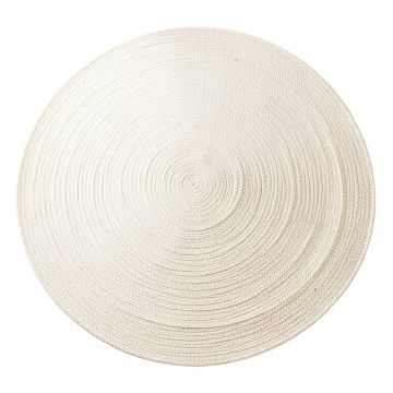 Flint Bend Round Area Rug - White