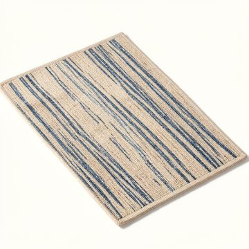 Modern Striped Hand Knotted Beige/Blue Area Rug (synthetic illustration; no displayed measurements)