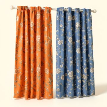 Zellers Embroidered Floral Semi-Sheer Rod Pocket Curtain Panels (synthetic illustration; no displayed measurements)