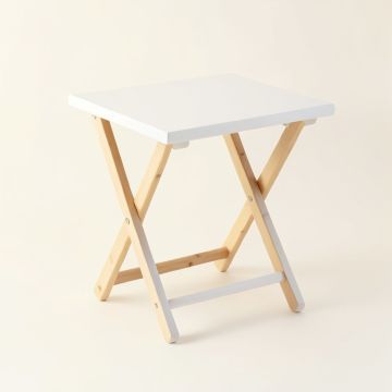 Slate Bluff Compact Balcony Table - White (synthetic illustration; no displayed measurements)