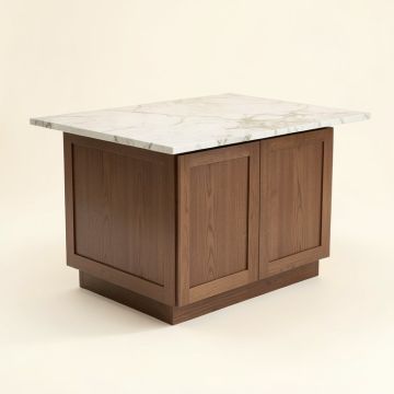 Ayyash Kitchen Island Set With Marble Top (synthetic illustration; no displayed measurements)