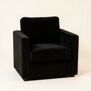 Rowan Bridge Upholstered Armchair - Black (synthetic illustration; no displayed measurements)