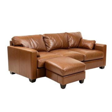 Mary 97 '' Wide Genuine Leather Sofa & Chaise