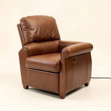 Levinson 34 '' Wide Genuine Leather Manual Wing Chair Recliner (synthetic illustration; no displayed measurements)