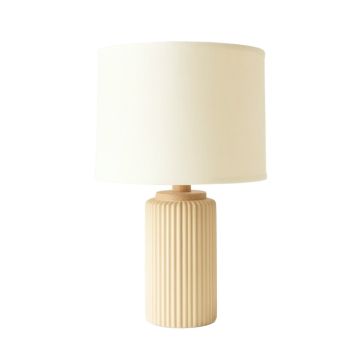 Spruce Bridge Table Lamp With A Plain Fabric Shade - Cream