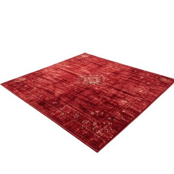 Massimo Medallion Textured Power Loom Red Rug