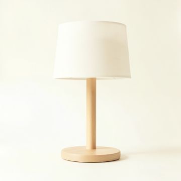Maple Crossing Table Lamp With A Plain Fabric Shade - Ivory (synthetic illustration; no displayed measurements)