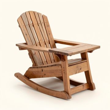 Tubbs Solid Wood Rocking Adirondack Chair With Table (synthetic illustration; no displayed measurements)
