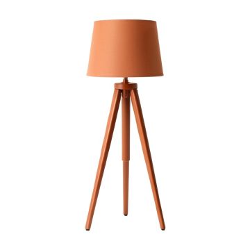 Cedar Crossing Floor Lamp With A Plain Fabric Shade - Terracotta