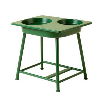Birch Field Pet Feeding Stand With Two Plain Empty Bowls - Green