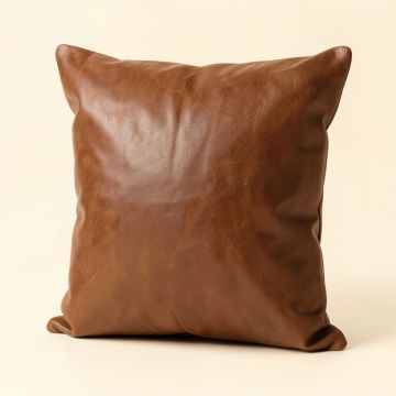 Steiger Decorative Square Faux Leather Pillow Covers (synthetic illustration; no displayed measurements)