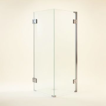 Kinkade Xl 34.25 '' W X 80 '' H Hinged Frameless Shower Door (synthetic illustration; no displayed measurements)