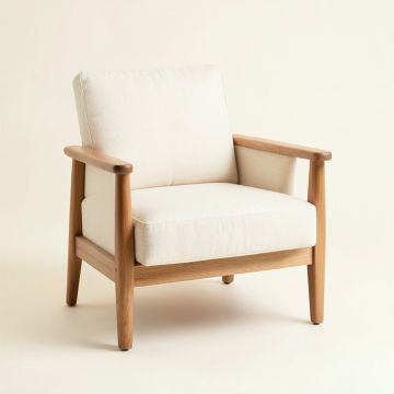 Maple Dale Upholstered Armchair - Ivory (synthetic illustration; no displayed measurements)