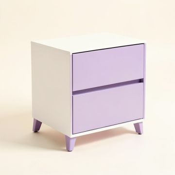 Ludgera Iron Nightstand In White/Light Purple (synthetic illustration; no displayed measurements)