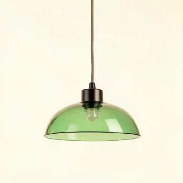 Linden Crossing Pendant Light Suspended From One Plain Cable - Green (synthetic illustration; no displayed measurements)