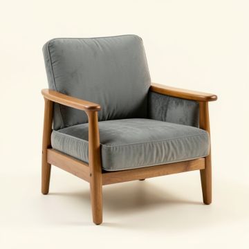 Lake Field Upholstered Armchair - Gray (synthetic illustration; no displayed measurements)