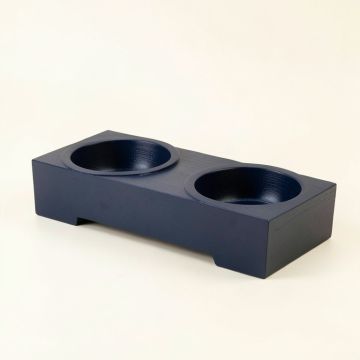 Reed Branch Pet Feeding Stand With Two Plain Empty Bowls - Navy (synthetic illustration; no displayed measurements)