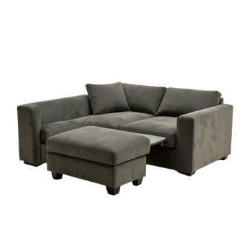 Anneluise 124 '' Wide Microfiber/Microsuede Reversible Modular Sofa & Chaise With Ottoman