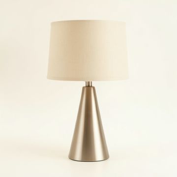 Moss Crossing Table Lamp With A Plain Fabric Shade - Beige (synthetic illustration; no displayed measurements)