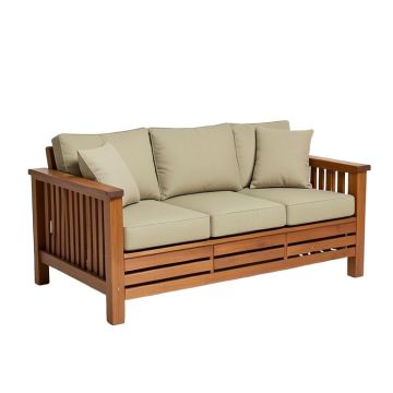 Donalsonville Teak Patio Sofa With Sunbrella Cushions