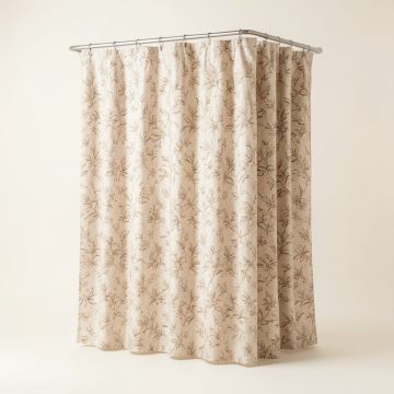 Maxman Fabric Weave Textured Floral Shower Curtain Set (synthetic illustration; no displayed measurements)