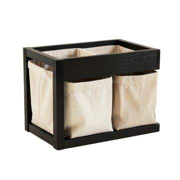 Stone Canyon Laundry Sorting Station With Plain Removable Bags - Black
