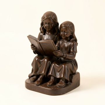 Tecca 2 Girls Reading A Book Statue (synthetic illustration; no displayed measurements)