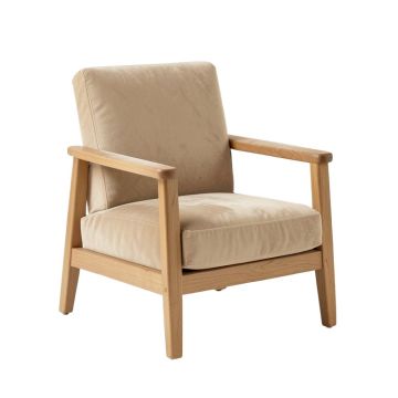 Alder Bend Upholstered Armchair - Beige