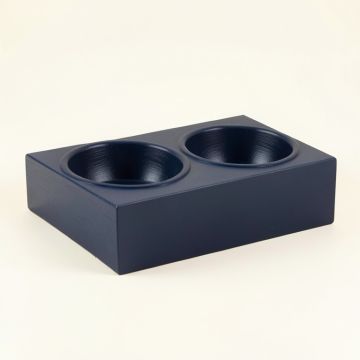 Glen Field Pet Feeding Stand With Two Plain Empty Bowls - Navy (synthetic illustration; no displayed measurements)