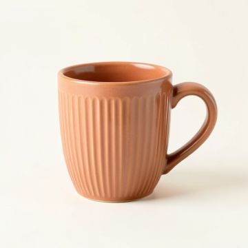 Fern Bridge Ceramic Mug - Terracotta (synthetic illustration; no displayed measurements)