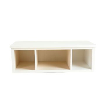 Stone Bluff Shoe Storage Bench - White