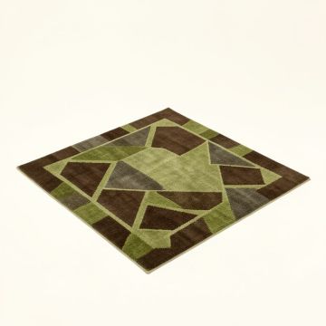 Audrey 3 Piece Geometric Brown/Moss Area Rug Set (synthetic illustration; no displayed measurements)