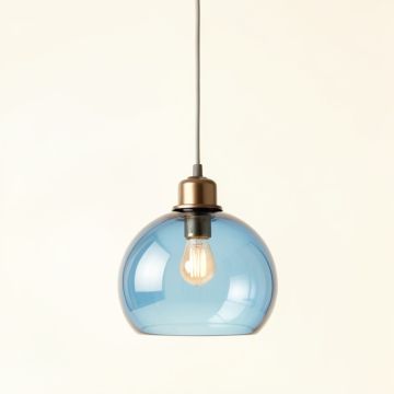 Olive Canyon Pendant Light Suspended From One Plain Cable - Blue (synthetic illustration; no displayed measurements)