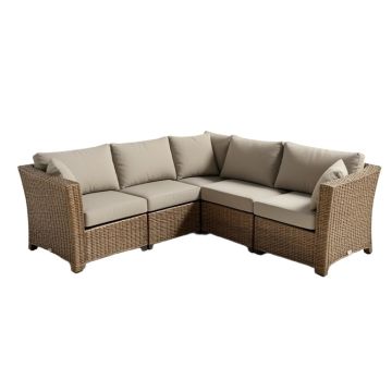 Outdoor Patio Furniture Set , 5-Piece Wicker Rattan Sectional Sofa Set