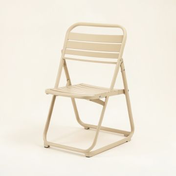 Cedar Brook Folding Outdoor Chair - Beige (synthetic illustration; no displayed measurements)