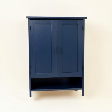 Fern Branch Wall-Mounted Laundry Cabinet - Navy (synthetic illustration; no displayed measurements)