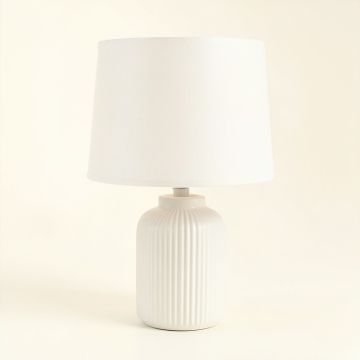 Willow Bend Table Lamp With A Plain Fabric Shade - White (synthetic illustration; no displayed measurements)