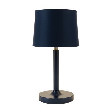 Juniper Arc Table Lamp With A Plain Fabric Shade