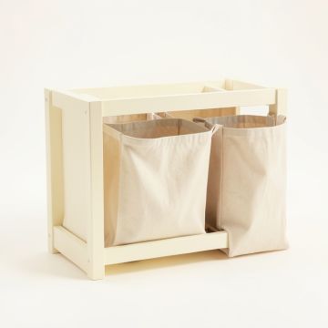 Juniper Dale Laundry Sorting Station With Plain Removable Bags - Cream (synthetic illustration; no displayed measurements)