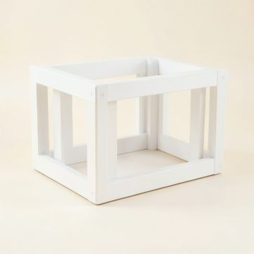Linden Bridge Empty Furniture-Style Pet Crate - White (synthetic illustration; no displayed measurements)