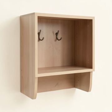 Hanging Storage Cabinet & Hook Wall Shelf (synthetic illustration; no displayed measurements)