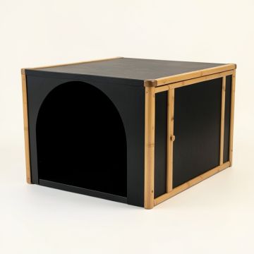 Ash Dell Empty Furniture-Style Litter Enclosure - Black (synthetic illustration; no displayed measurements)
