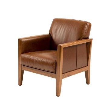 Soleil 26 '' Wide Top Grain Leather Side Chair
