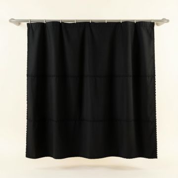 Sage Dale Shower Curtain Hanging Flat From A Plain Rod - Black (synthetic illustration; no displayed measurements)