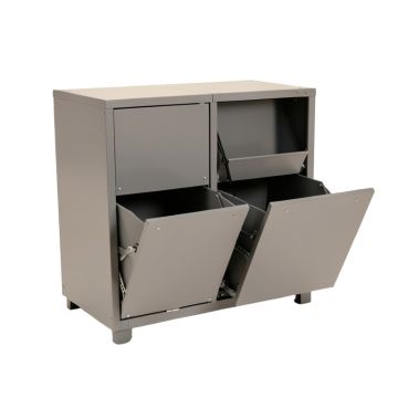 Laurel Bridge Freestanding Pull-Out Hamper Cabinet - Gray