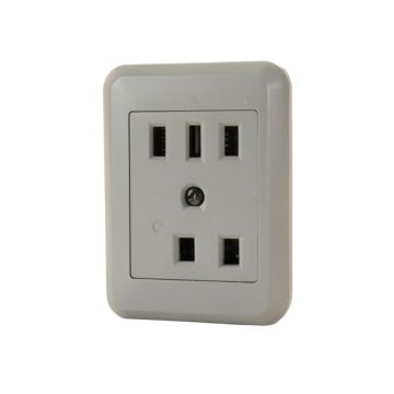 Huntkey Wall Mount Outlet With 3 2.1 Amp Usb Ports And Outlets , Gray ( 4 Pack )